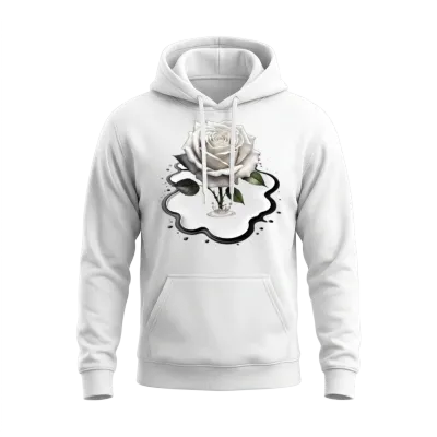 Art Paint Puddle Rose Gd Unisex Hoodie - White