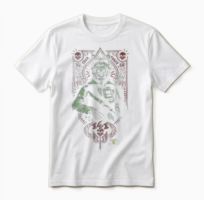 Call of Duty: Modern Warfare 2 Ghost Playing Card Portrait Unisex T-Shirt in White