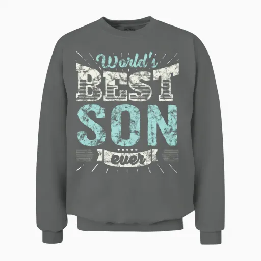 Cool Family Gift Shirt: World's Best Son Ever Unisex Sweatshirt in Graphite Heather