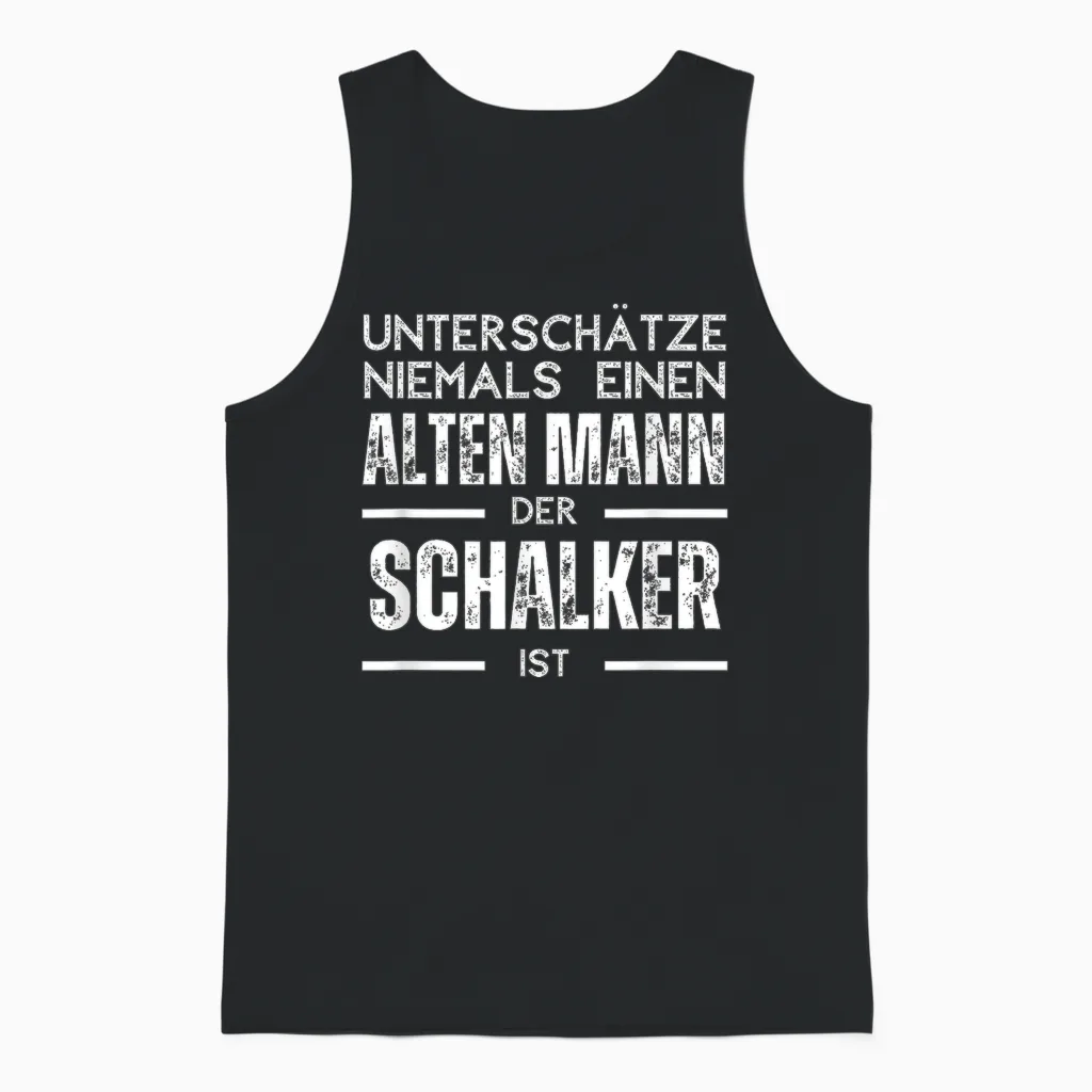 Unterschätze Niemals Einen Alten Mann - Schalker T-Shirt, Black Unisex Tank Top in Black