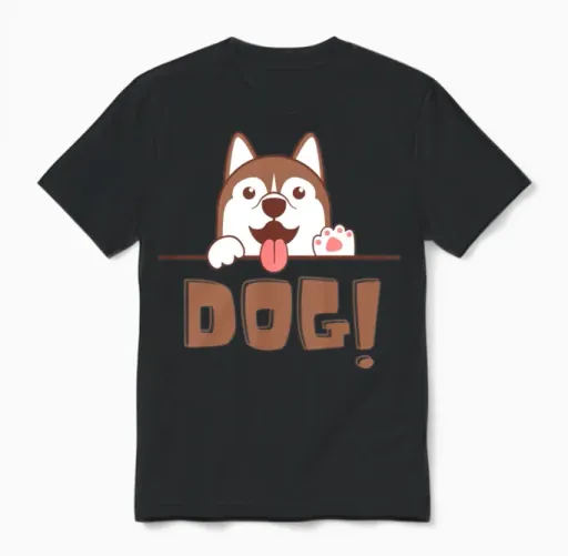 Custom Pet Gift • Custom Dog Portrait Unisex T-Shirt in Black