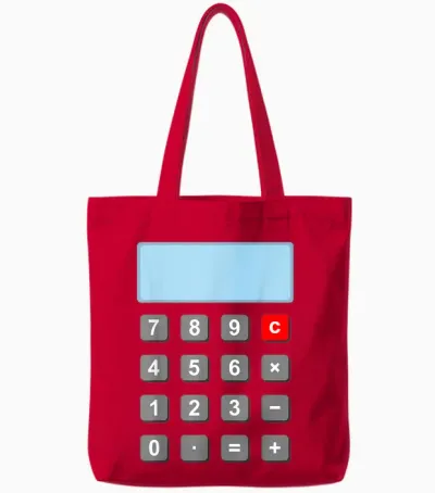 Taschenrechner Kostüm Karneval Mathe Lehrer Mathematik Tote Bags - Red