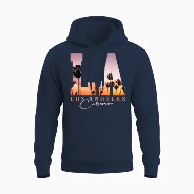 La Los Angeles California Sunset Souvenir Unisex Hoodie - Navy