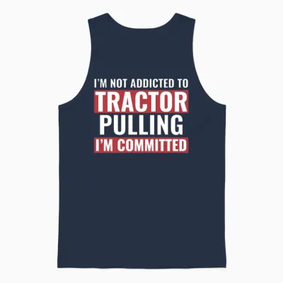 Tractor Puller Funny Tractor Committed to Tractor Unisex Tank Top - Navy