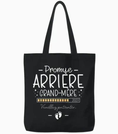 Annonce Future Arrière Mamie Promue Arrière Grand Mère 2027 Tote Bags - Black