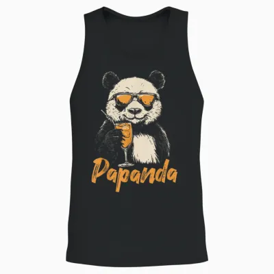 Papanda Lustiges Panda Papa Wortspiel Vatertag Unisex Tank Top - Black