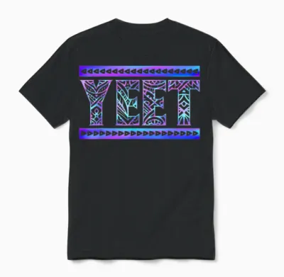 Yeet Tribal Art Funny Quote for Men Boys Kids Women Unisex T-Shirt - Black