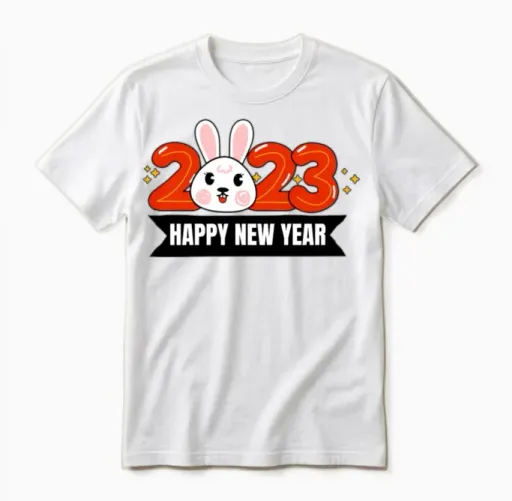 Happy New Year, Happy New Year, Happy New Year Unisex T-Shirt in White