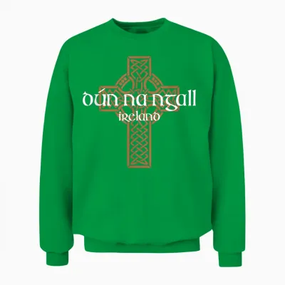 Dún Na Ngall Donegal Keltisches Kreuz Irland Eire Souvenir Unisex Sweatshirt - Irish Green