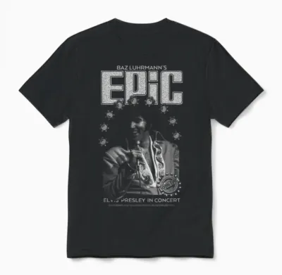 Elvis Presley Epic Black and White Portrait Unisex T-Shirt - Black