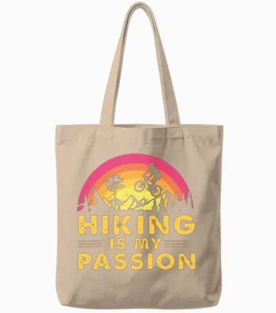 Hiking Is My Passion Tote Bags - Natural