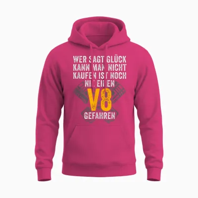 Glück Kann Man Kaufen V8 Motor Werkstatt 8 Zylinder Tuning Unisex Hoodie - Heliconia