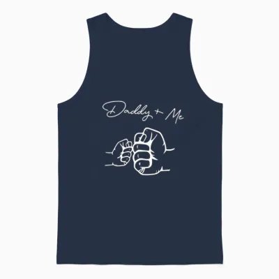 Fist Bump Dad and Me Design Unisex Tank Top - Navy