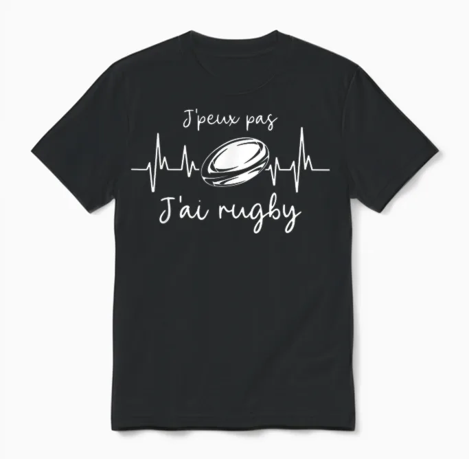 Funny Rugby Player I Can't Have Rugby T-Shirt, Black, S Unisex T-Shirt in Black