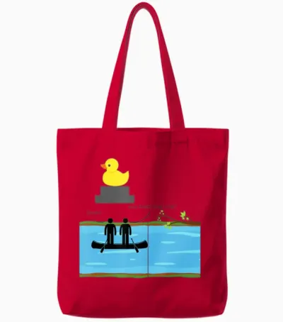 Duck Funny Joke Tote Bags - Red