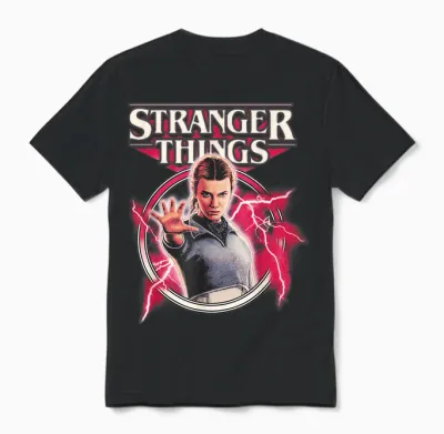 Stranger Things Eleven Lightning Unisex T-Shirt - Black