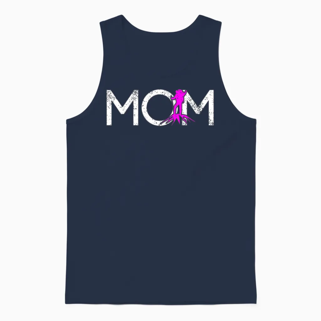 Hiking Mom & Outdoors Gift Unisex Tank Top in Navy
