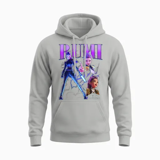 Kpop Demon Hunters Halloween Rumi Showcase Y2k Style Unisex Hoodie - Ash