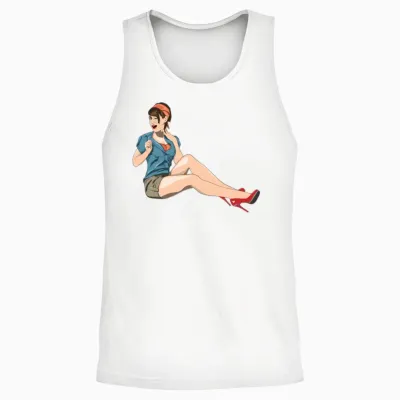Pinup Wink Unisex Tank Top - White