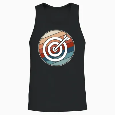 Retro Archery Bullseye Unisex Tank Top - Black