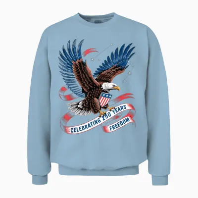 250 Years America Anniversary Usa 250th Birthday Apparel Unisex Sweatshirt - Light Blue