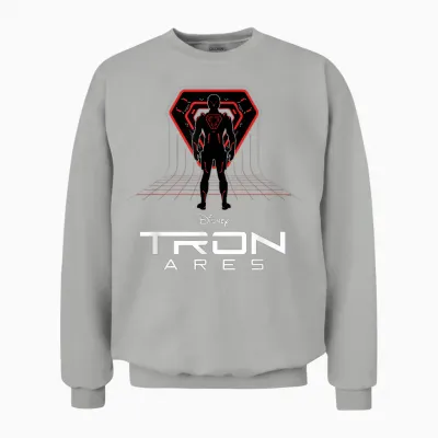 Disney Tron: Ares Digital Grid and Logo Official Movie Unisex Sweatshirt - Ash