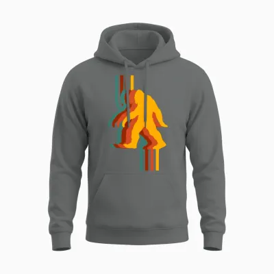 Bigfoot Retro Vintage Essential3 Unisex Hoodie - Graphite Heather