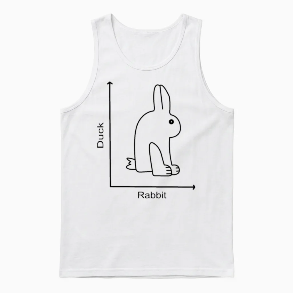 Duck Rabbit Unisex Tank Top in White