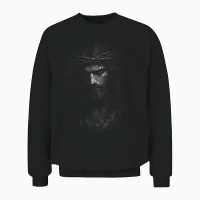 Heiliger Jesus Mit Dornenkrone, Portrait Unisex Sweatshirt - Black