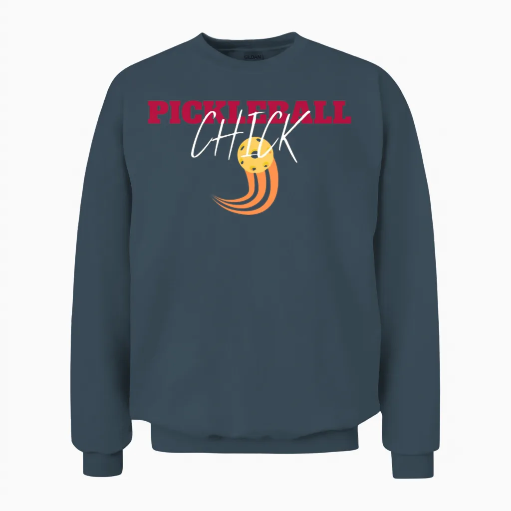 Unique Pickleball Design for Women & Girls Players Unisex Sweatshirt in Dark Heather