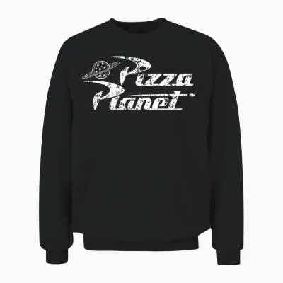 Disney Pixar Toy Story Pizza Planet Left Chest Logo Unisex Sweatshirt - Black