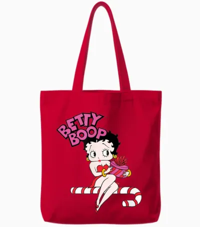 Candy Cane Graphic T-Shirt Papl3165 Tote Bags - Red