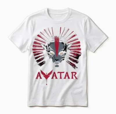 Avatar: Fire and Ash Varang Face Mangkwan Clan & Movie Logo Unisex T-Shirt - White