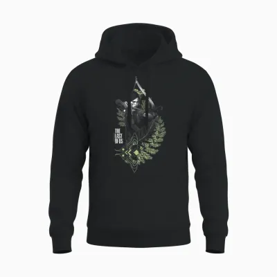 The Last of Us Ellie with Moth and Leaves Video Game Unisex Hoodie - Black