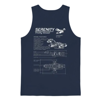 Serenity - Firefly Vessel Awesome T-Shirt for Fa Unisex Tank Top - Navy