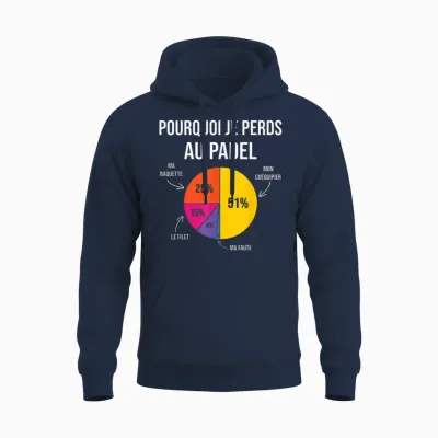 Why I Lose at Padel Padelist Pade Player Fans Humor Unisex Hoodie - Navy