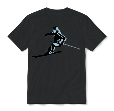 Skiing, Skier, Ski Unisex T-Shirt - Black