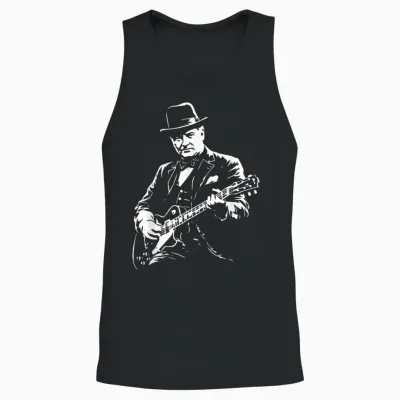Winston Churchill Guitare Unisex Tank Top - Black