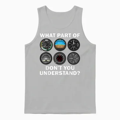 Funny Pilot Art Men Women Aviation Airline Pilot Instruments T-Shirt Small Unisex Tank Top - Ash