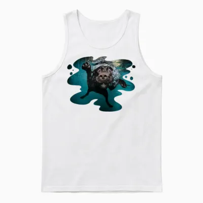 Underwater Dogs Duch by Seth Casteel Unisex Tank Top - White