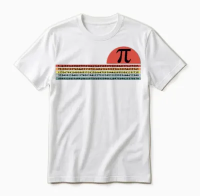 Retro Sunset Pi Unisex T-Shirt - White