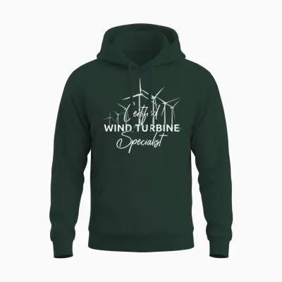Wind Turbine Technician Windmill Renewable Energy Unisex Hoodie - Forest