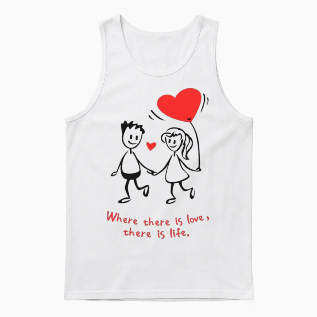Tenues Assorties Pour Elle Et Lui Unisex Tank Top in White