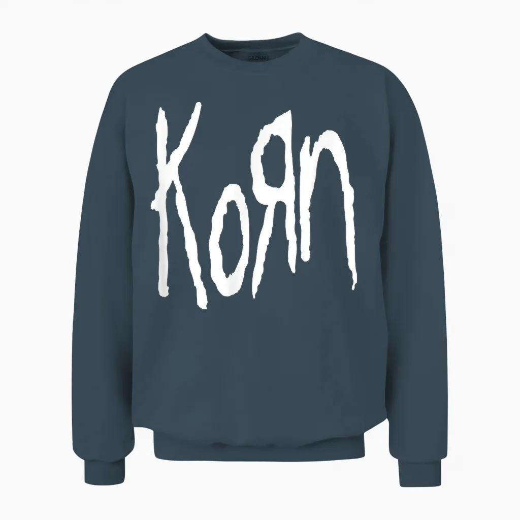 Korn Logo T-Shirt, Black, S Unisex Sweatshirt in Dark Heather