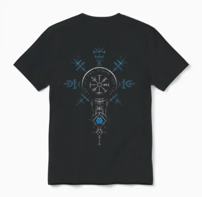 Klassisches Keltischer Vikinger Vegvisir Kompass Viking T-Shirt, Black Unisex T-Shirt - Black