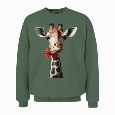 Funny Girafe Unisex Sweatshirt - Military Green
