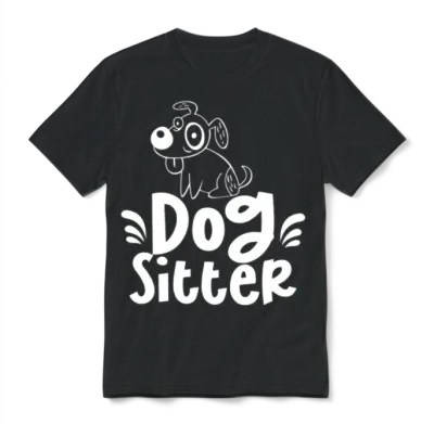 Dog Sitter Job Dogs Puppy Dog Sitting Unisex T-Shirt - Black