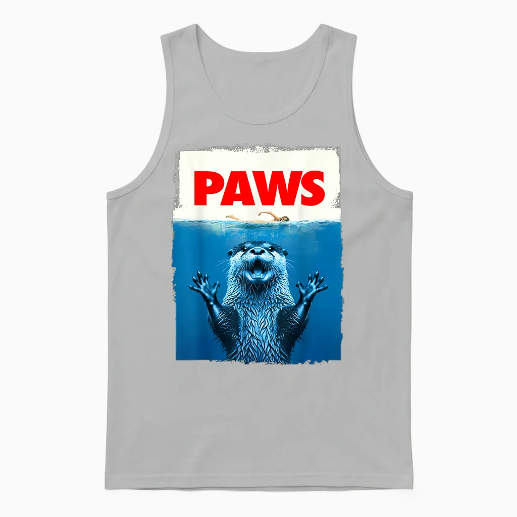 Paws Otter Lustiges Otter-Liebhaber, Geschenke Für Männer, Frauen, Kinder, Teenager Unisex Tank Top in Ash