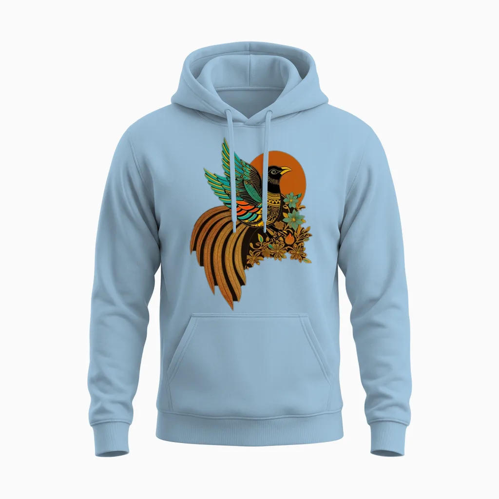 Retro Java Bird - Lovers Unisex Hoodie - Light Blue