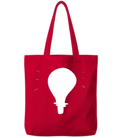 Glow Light Bulb Light Icon Tote Bags - Red